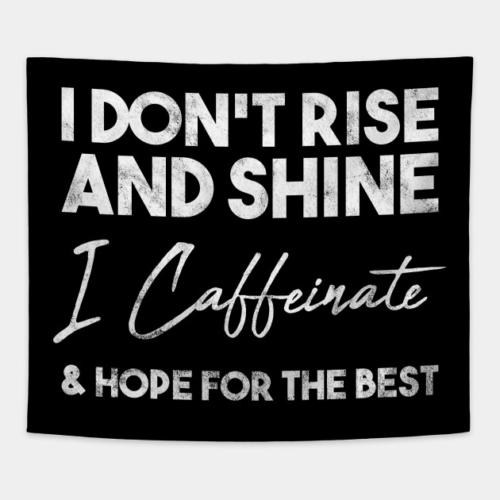 I don't rise and shine ... I caffeinate & hope for the best.
